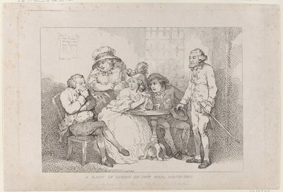 Een dame in het ongewisse, of: borgtocht voor Jood afgewezen door Thomas Rowlandson