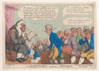 Een Beklagenswaardige Zaak van een Jury-Lid, 10 maart 1815 door Thomas Rowlandson