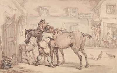 Een paardenstal door Thomas Rowlandson