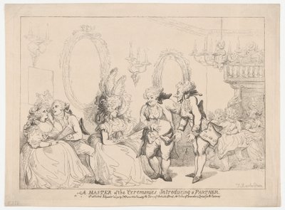 Een ceremoniemeester die een partner voorstelt door Thomas Rowlandson