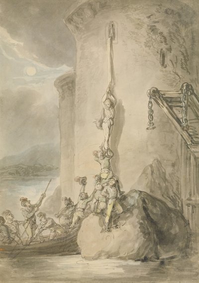 Een militaire escapade, ca. 1794 door Thomas Rowlandson