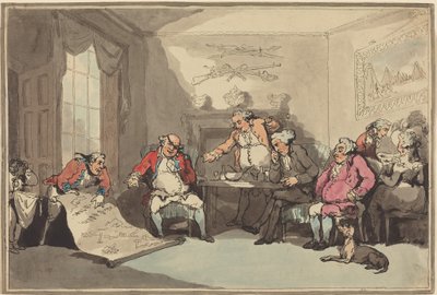 Een militiebijeenkomst door Thomas Rowlandson