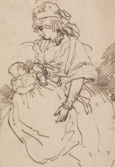 Een Moeder en Kind door Thomas Rowlandson