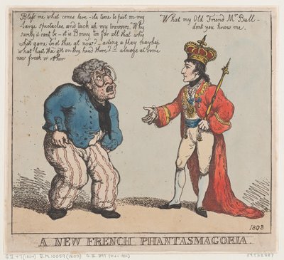 Een nieuwe Franse phantasmagorie door Thomas Rowlandson