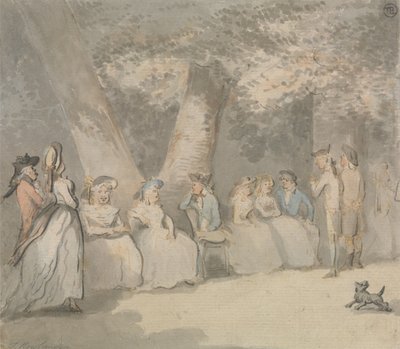 Een scène in het park door Thomas Rowlandson