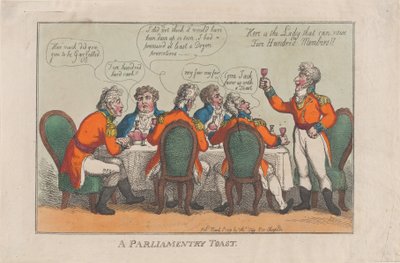 Een Parlementaire Toast, 2 maart 1809 door Thomas Rowlandson