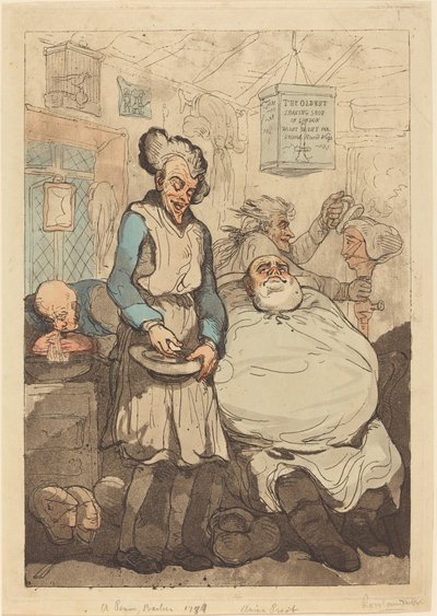Een penny kapper door Thomas Rowlandson