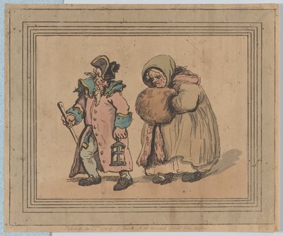 Een Terugkeer van een Bezoek, 3 april 1798 door Thomas Rowlandson