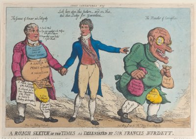 Een ruwe schets van de tijden zoals geschetst door Sir Francis Burdett, 1810 door Thomas Rowlandson