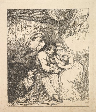 De familie van een zeeman door Thomas Rowlandson