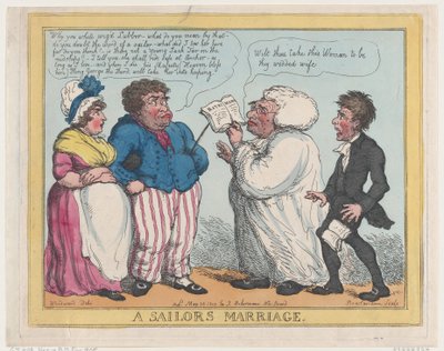 Een Huwelijk van een Zeeman, 25 mei 1805 door Thomas Rowlandson