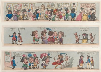 Een scène in Pizzaro, groteske randen voor kamers en hallen, 1799-1800 door Thomas Rowlandson