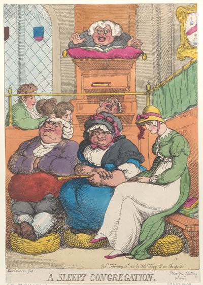 Een slaperige gemeente door Thomas Rowlandson