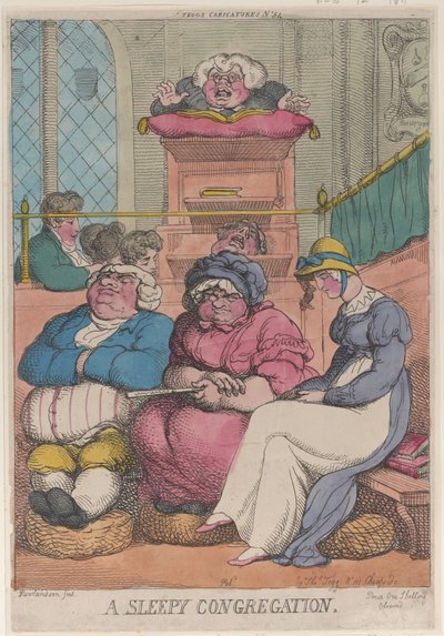 Een slaperige gemeente, 12 februari 1811 door Thomas Rowlandson