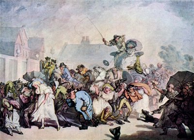 Een storm in Hyde Park, 1791, 1929 door Thomas Rowlandson