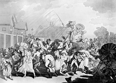 Een Plotselinge Windvlaag in Hyde Park door Thomas Rowlandson