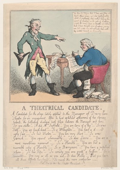 Een theatrale kandidaat, 1797 door Thomas Rowlandson