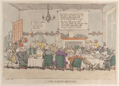Een Gewone Maaltijd om Twee Uur, 4 juni 1811 door Thomas Rowlandson