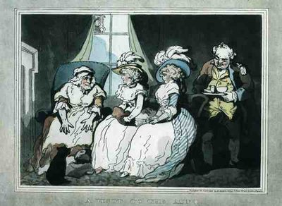 "Een Bezoek aan de Tante", geaquarelleerd door Francis Jukes, uitgegeven door E. Jackson door Thomas Rowlandson