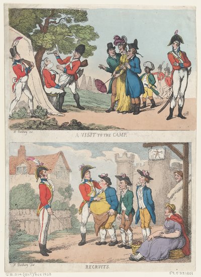 Bezoek aan het kamp, en rekruten, 1811 door Thomas Rowlandson