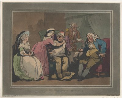 Een bezoek aan de oom door Thomas Rowlandson