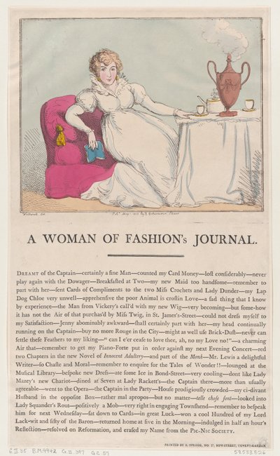 Dagboek van een modebewuste vrouw door Thomas Rowlandson