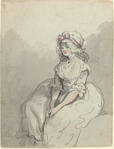 Een Jonge Engelse Schoonheid door Thomas Rowlandson