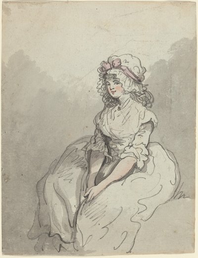 Een jonge Engelse schoonheid door Thomas Rowlandson