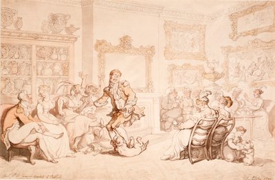 Een receptie bij de douairière hertogin van Portland, 1703 door Thomas Rowlandson