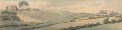 De huisjes van admiraal Christian en de heer Lyson, Cowes door Thomas Rowlandson