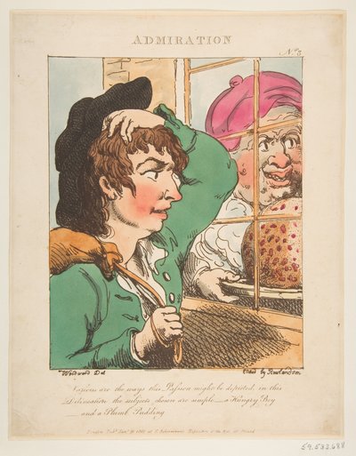 Admiration Le Brun Travested, of Karikaturen van de Passies door Thomas Rowlandson