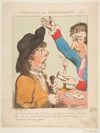 Bewondering met verbazing Le Brun Travested, of Karikaturen van de Passies, 21 januari 1800 door Thomas Rowlandson