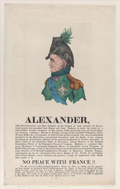 Alexander, april 1814 door Thomas Rowlandson