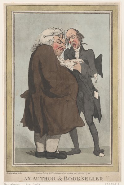 Een Auteur & Boekverkoper door Thomas Rowlandson
