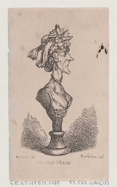 Een Oude Vrijster door Thomas Rowlandson