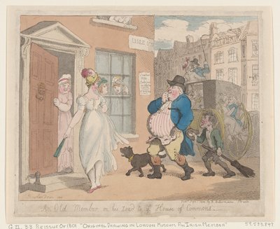 Een oud lid op weg naar het Lagerhuis, 1 september 1802 door Thomas Rowlandson