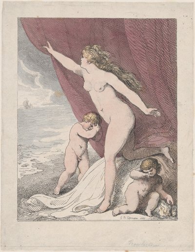 Ariadne in de steek gelaten door Theseus door Thomas Rowlandson