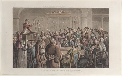 Veiling van relikwieën in Avignon, uit Journal of Sentimental Travels in the Southern Provinces door Thomas Rowlandson