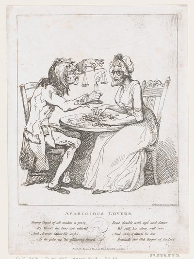 Gierige geliefden, 1 augustus 1797 door Thomas Rowlandson