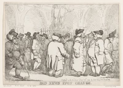 Slecht nieuws op de beurs, 28 december 1794 door Thomas Rowlandson