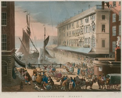 Billingsgate Markt door Thomas Rowlandson
