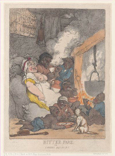 Bittere Kost of Schoorsteenvegers die zich Verkwikken, 1812 door Thomas Rowlandson