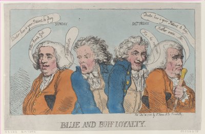 Blauwe en Buff Loyaliteit, 31 december 1788 door Thomas Rowlandson