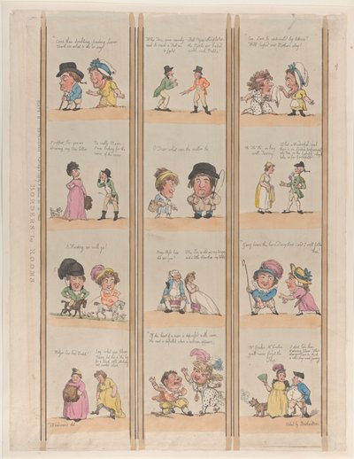 Randen voor kamers, Extravaganzas Plaat 6, 2 mei 1799 door Thomas Rowlandson