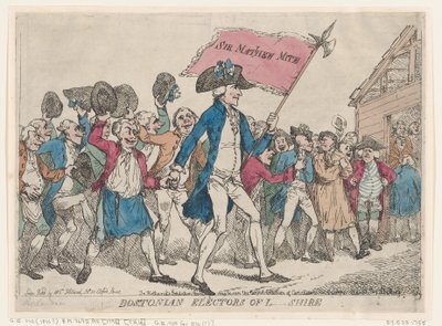 Bostoniaanse kiezers van L-Shire, 1790 door Thomas Rowlandson