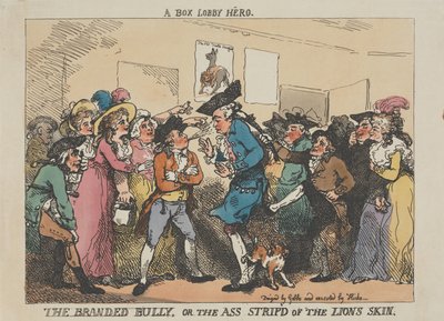 Box-Lobby Hero, De gemerkte pestkop, of De ezel zonder leeuwenhuid door Thomas Rowlandson