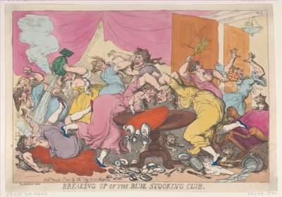 Het uiteenvallen van de Blue Stocking Club door Thomas Rowlandson
