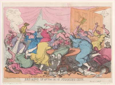 Het uiteenvallen van de Blue Stocking Club door Thomas Rowlandson