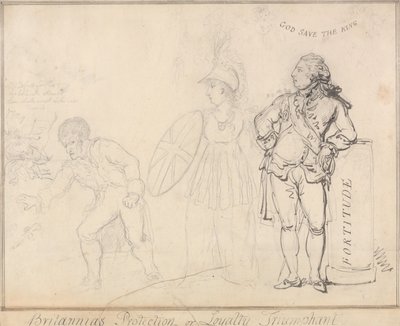 De bescherming van Britannia, of De triomf van de trouw door Thomas Rowlandson