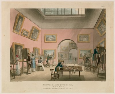 British Institution, Pall Mall door Thomas Rowlandson